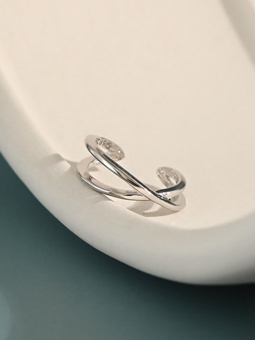 DAKA 925 Sterling Silver smooth Irregular Minimalist Clip Earring [Single] 1